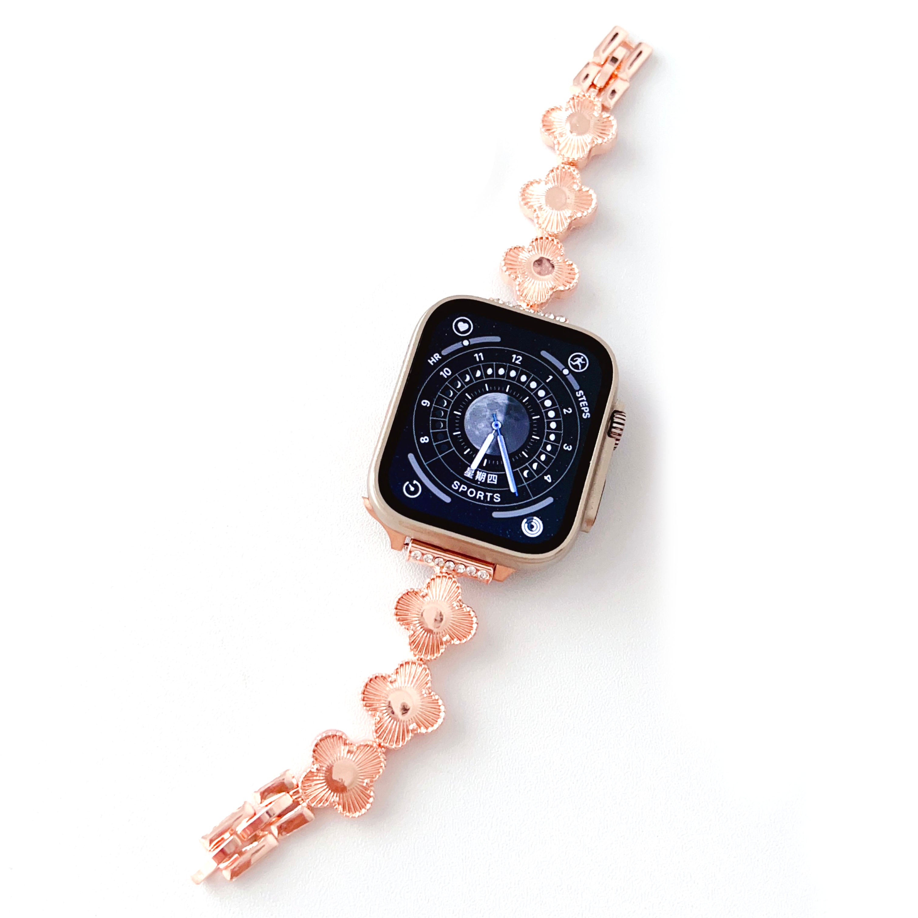 Metal Watchband for Apple Watch Ultra 2 49mm Series 9 45mm SE (2023) 44mm Ultra 49mm 8 7 45mm 6 5 4 SE (2022) SE 44mm 3 2 1 42mm Clover Charm Watch Bracelet Metal Watchband for Apple Watch Ultra 2 49mm Series 9 45mm SE (2023) 44mm Ultra 49mm 8 7 45mm 6 5 4 SE (2022) SE 44mm 3 2 1 42mm Clover Charm Watch Bracelet